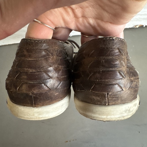 brown leather Huarache lace-up shoes by the brand SeaVees Sz 9 - Picture 5 of 8